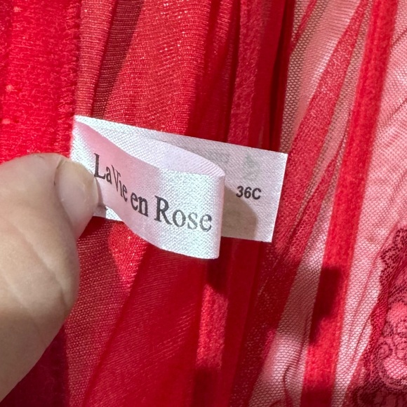 La vie en rose red/black mesh lingerie corset size 36C - Picture 5 of 5